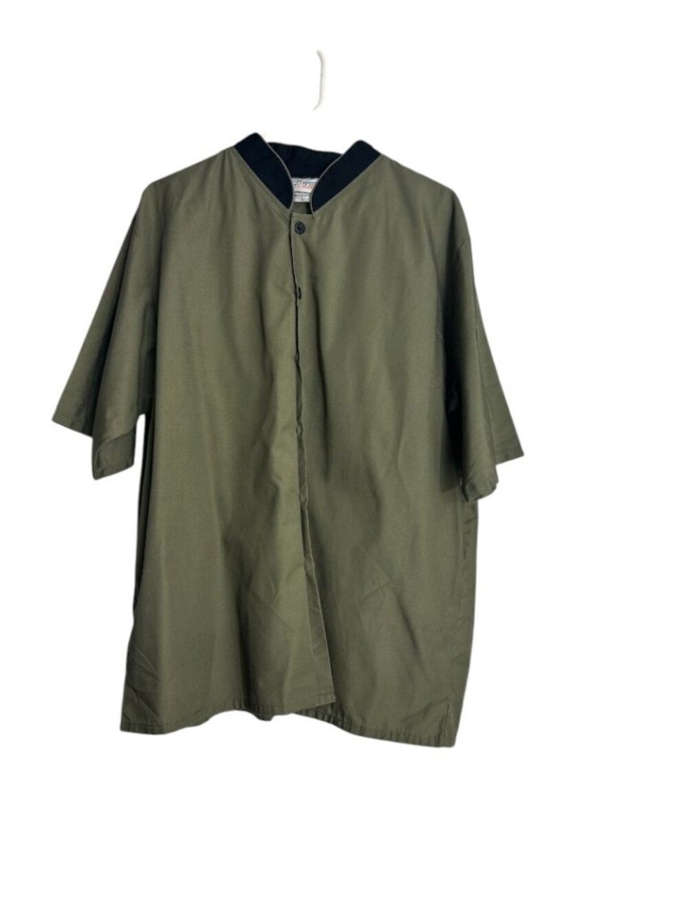 Happy Chef Mens Lightweight Cook Coat Green Black Size Large Button Front